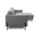 Sofá Decorativo Karine 3 Lugares Sala de estar 230cm com Chaise Pés em Aço Couro Grafite G88 - Gran Belo