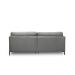 Sofá Decorativo Karine 3 Lugares Sala de estar 230cm com Chaise Pés em Aço Couro Grafite G88 - Gran Belo