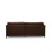 Sofá Decorativo Karine 3 Lugares Sala de estar 230cm com Chaise Pés em Aço Couro Marrom Chocolate G88 - Gran Belo