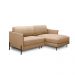 Sofá Decorativo Karine 3 Lugares Sala de estar 230cm com Chaise Pés em Aço Couro Nude G88 - Gran Belo