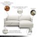 Sofá Decorativo Karine 3 Lugares Sala de estar 230cm com Chaise Pés em Aço Couro Off White G88 - Gran Belo