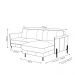 Sofá Decorativo Karine 3 Lugares Sala de estar 230cm com Chaise Pés em Aço Couro Off White G88 - Gran Belo