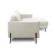 Sofá Decorativo Karine 3 Lugares Sala de estar 230cm com Chaise Pés em Aço Couro Off White G88 - Gran Belo