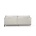 Sofá Decorativo Karine 3 Lugares Sala de estar 230cm com Chaise Pés em Aço Couro Off White G88 - Gran Belo