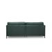Sofá Decorativo Karine 3 Lugares Sala de estar 230cm com Chaise Pés em Aço Couro Verde Musgo G88 - Gran Belo