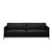 Sofá Decorativo Karine 3 Lugares Sala de estar 240cm Pés em Aço Couro Preto G88 - Gran Belo