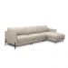 Sofá Decorativo Karine 5 Lugares Sala de estar 300cm com Chaise Pés em Aço Couro Bege G88 - Gran Belo