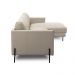 Sofá Decorativo Karine 5 Lugares Sala de estar 300cm com Chaise Pés em Aço Couro Bege G88 - Gran Belo