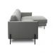 Sofá Decorativo Karine 5 Lugares Sala de estar 300cm com Chaise Pés em Aço Couro Grafite G88 - Gran Belo