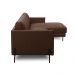 Sofá Decorativo Karine 5 Lugares Sala de estar 300cm com Chaise Pés em Aço Couro Marrom Chocolate G88 - Gran Belo