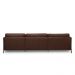 Sofá Decorativo Karine 5 Lugares Sala de estar 300cm com Chaise Pés em Aço Couro Marrom Chocolate G88 - Gran Belo
