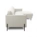 Sofá Decorativo Karine 5 Lugares Sala de estar 300cm com Chaise Pés em Aço Couro Off White G88 - Gran Belo