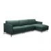 Sofá Decorativo Karine 5 Lugares Sala de estar 330cm com Chaise Pés em Aço Couro Verde Musgo G88 - Gran Belo