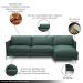 Sofá Decorativo Karine 5 Lugares Sala de estar 330cm com Chaise Pés em Aço Couro Verde Musgo G88 - Gran Belo