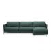 Sofá Decorativo Karine 5 Lugares Sala de estar 330cm com Chaise Pés em Aço Couro Verde Musgo G88 - Gran Belo
