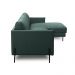 Sofá Decorativo Karine 5 Lugares Sala de estar 330cm com Chaise Pés em Aço Couro Verde Musgo G88 - Gran Belo