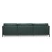 Sofá Decorativo Karine 5 Lugares Sala de estar 330cm com Chaise Pés em Aço Couro Verde Musgo G88 - Gran Belo