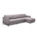 Sofá Decorativo Karine 6 Lugares Sala de estar 360cm com Chaise Pés em Aço Couro Avelã G88 - Gran Belo