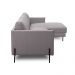 Sofá Decorativo Karine 6 Lugares Sala de estar 360cm com Chaise Pés em Aço Couro Avelã G88 - Gran Belo