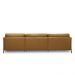 Sofá Decorativo Karine 6 Lugares Sala de estar 360cm com Chaise Pés em Aço Couro Caramelo G88 - Gran Belo