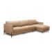 Sofá Decorativo Karine 6 Lugares Sala de estar 360cm com Chaise Pés em Aço Couro Nude G88 - Gran Belo