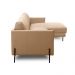 Sofá Decorativo Karine 6 Lugares Sala de estar 360cm com Chaise Pés em Aço Couro Nude G88 - Gran Belo