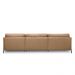 Sofá Decorativo Karine 6 Lugares Sala de estar 360cm com Chaise Pés em Aço Couro Nude G88 - Gran Belo