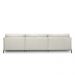 Sofá Decorativo Karine 6 Lugares Sala de estar 360cm com Chaise Pés em Aço Couro Off White G88 - Gran Belo