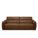 Sofá Decorativo Lorenzo 3 Lugares Sala de estar 220cm Reclinável e Retrátil Couro Marrom Claro Manchado G88 - Gran Belo