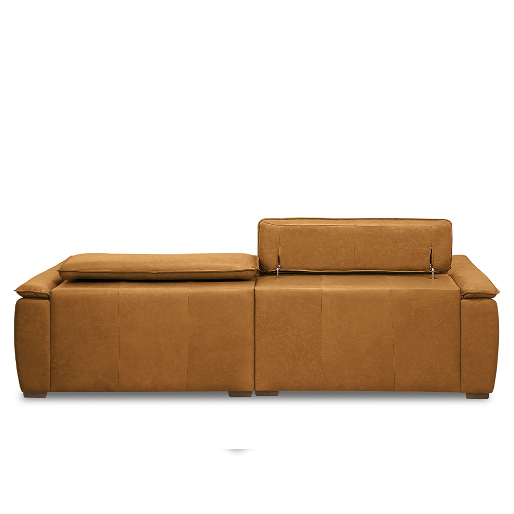 Sofá Decorativo Lorenzo 3 Lugares Sala de estar 240cm Reclinável e Retrátil Couro Caramelo Manchado G88 - Gran Belo