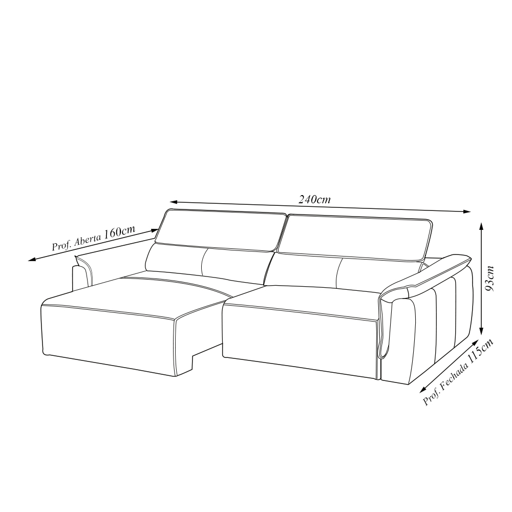 Sofá Decorativo Lorenzo 3 Lugares Sala de estar 240cm Reclinável e Retrátil Couro Marrom Claro Manchado G88 - Gran Belo