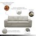 Sofá Decorativo Mendes 2 Lugares Sala de estar 205cm Pés em Madeira Couro Off White G88 - Gran Belo