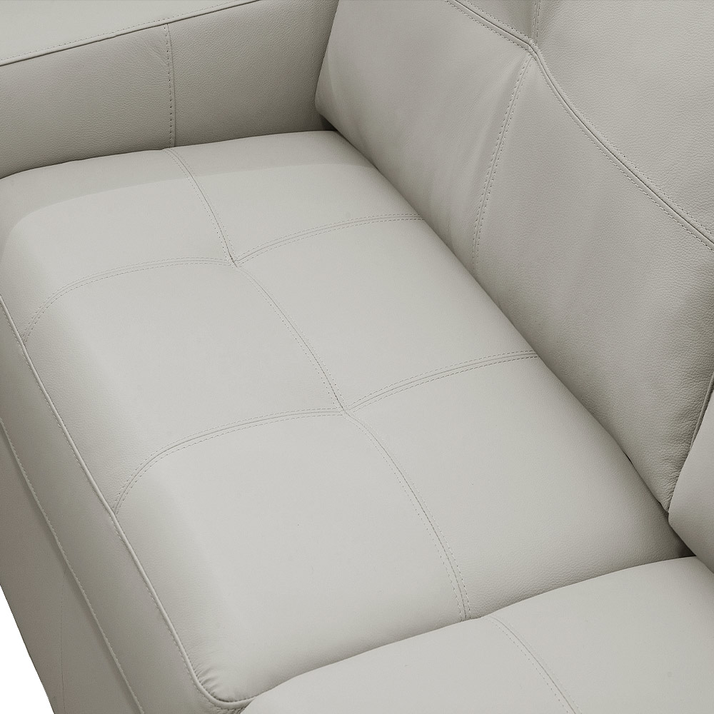 Sofá Decorativo Mendes 2 Lugares Sala de estar 205cm Pés em Madeira Couro Off White G88 - Gran Belo