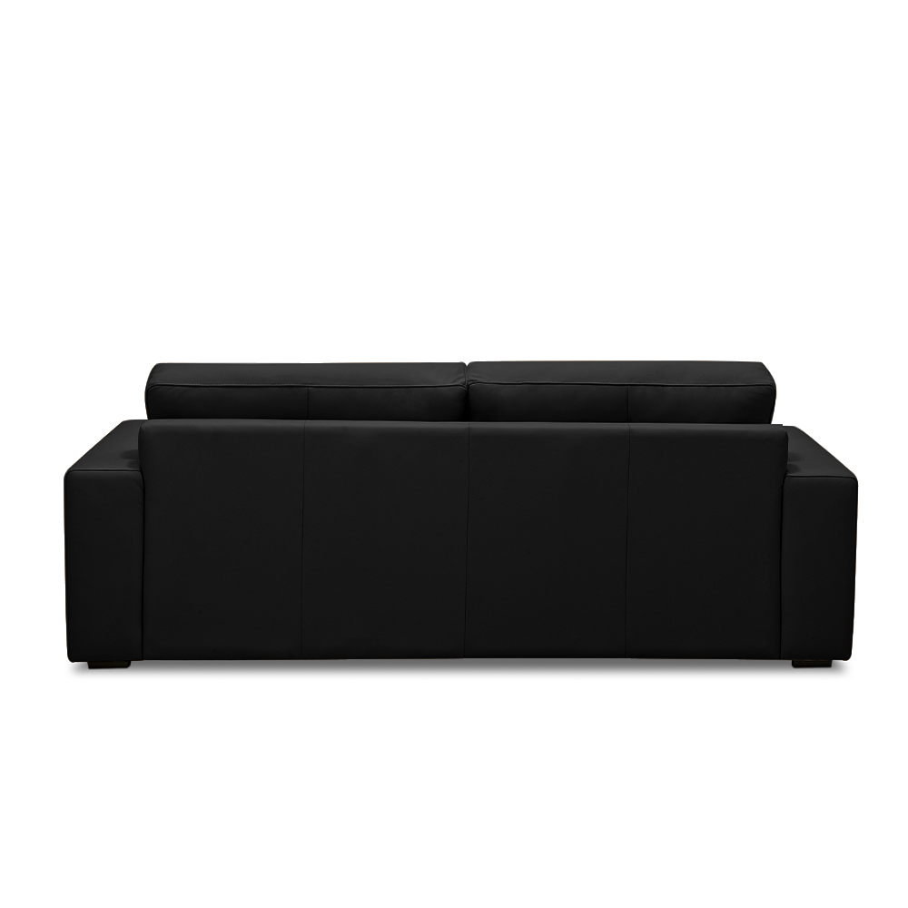 Sofá Decorativo Mendes 2 Lugares Sala de estar 205cm Pés em Madeira Couro Preto G88 - Gran Belo