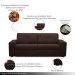 Sofá Decorativo Mendes 3 Lugares Sala de estar 235cm Pés em Madeira Couro Marrom Chocolate G88 - Gran Belo