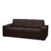 Sofá Decorativo Mendes 3 Lugares Sala de estar 235cm Pés em Madeira Couro Marrom Chocolate G88 - Gran Belo