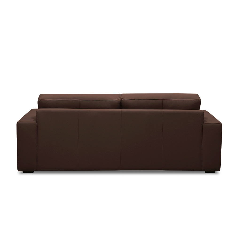 Sofá Decorativo Mendes 3 Lugares Sala de estar 235cm Pés em Madeira Couro Marrom Chocolate G88 - Gran Belo