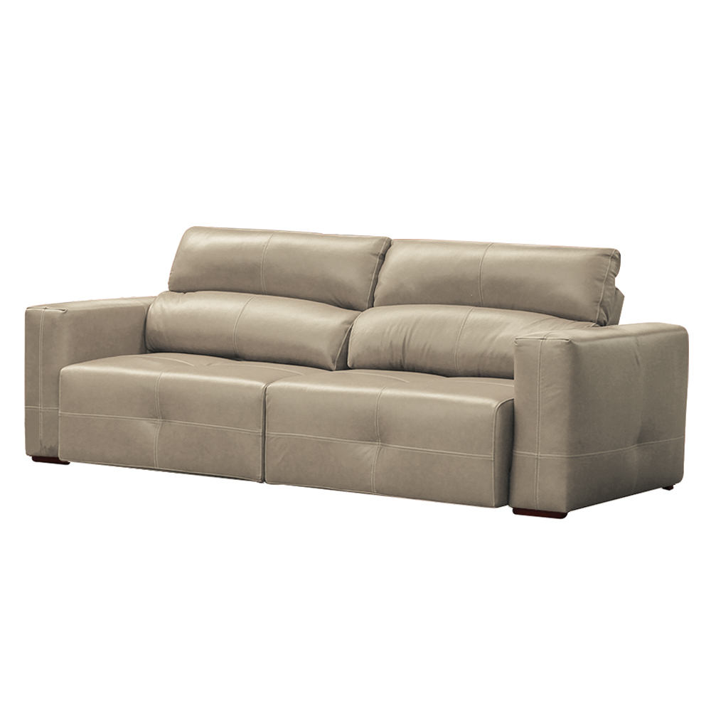 Sofá Decorativo Monica 3 Lugares Sala de estar 252cm Reclinável e Retrátil Couro Avelã G40 - Gran Belo