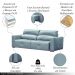 Sofá Decorativo Monica 3 Lugares Sala de estar 252cm Reclinável e Retrátil Couro Azul Celeste G40 - Gran Belo