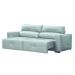 Sofá Decorativo Monica 3 Lugares Sala de estar 252cm Reclinável e Retrátil Couro Azul Claro G40 - Gran Belo