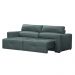 Sofá Decorativo Monica 3 Lugares Sala de estar 252cm Reclinável e Retrátil Couro Azul Majestic G40 - Gran Belo