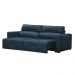 Sofá Decorativo Monica 3 Lugares Sala de estar 252cm Reclinável e Retrátil Couro Azul Marinho Brilho G40 - Gran Belo