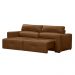 Sofá Decorativo Monica 3 Lugares Sala de estar 252cm Reclinável e Retrátil Couro Caramelo Brilho G40 - Gran Belo
