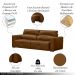Sofá Decorativo Monica 3 Lugares Sala de estar 252cm Reclinável e Retrátil Couro Caramelo Brilho G40 - Gran Belo