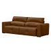 Sofá Decorativo Monica 3 Lugares Sala de estar 252cm Reclinável e Retrátil Couro Caramelo Brilho G40 - Gran Belo