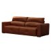 Sofá Decorativo Monica 3 Lugares Sala de estar 252cm Reclinável e Retrátil Couro Conhaque Brilho G40 - Gran Belo