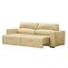 Sofá Decorativo Monica 3 Lugares Sala de estar 252cm Reclinável e Retrátil Couro Creme G40 - Gran Belo