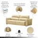 Sofá Decorativo Monica 3 Lugares Sala de estar 252cm Reclinável e Retrátil Couro Creme G40 - Gran Belo