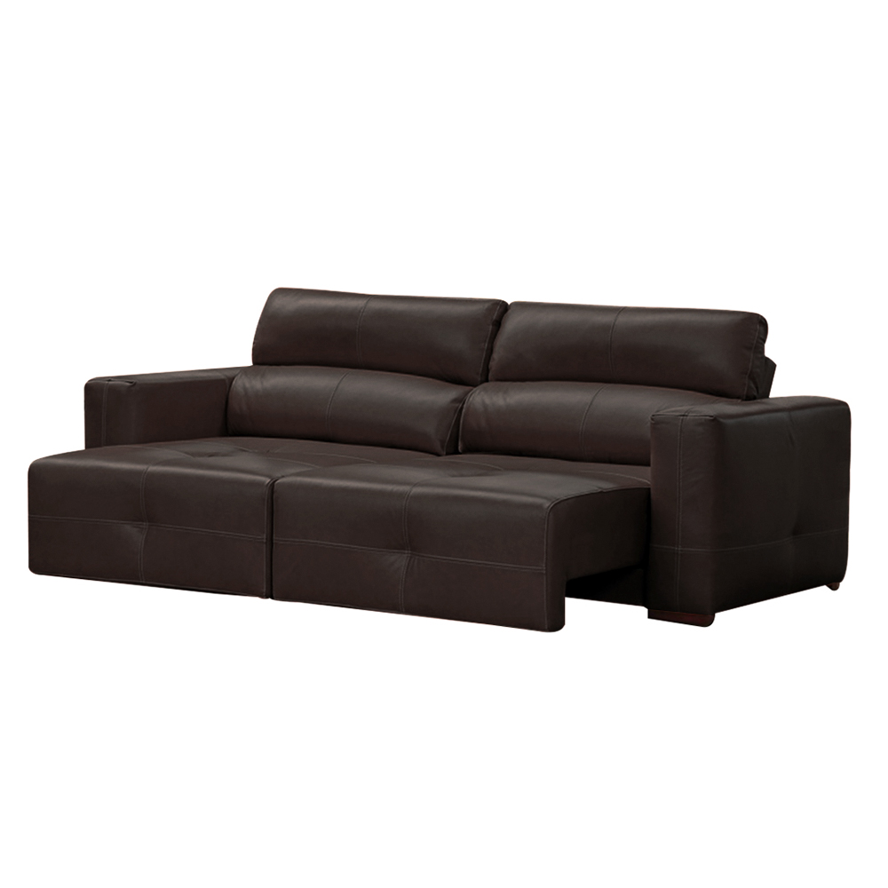 Sofá Decorativo Monica 3 Lugares Sala de estar 252cm Reclinável e Retrátil Couro Marrom Capuccino G40 - Gran Belo