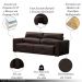Sofá Decorativo Monica 3 Lugares Sala de estar 252cm Reclinável e Retrátil Couro Marrom Capuccino G40 - Gran Belo